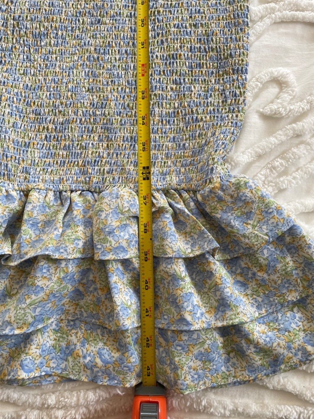 Mable Tie-Front Midi Dress with Smocking. Large. - Picture 14 of 16